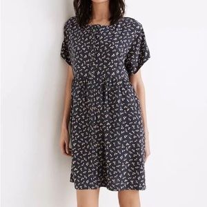 Madewell Short-Sleeve Button-Front Mini Dress in Spring Fling